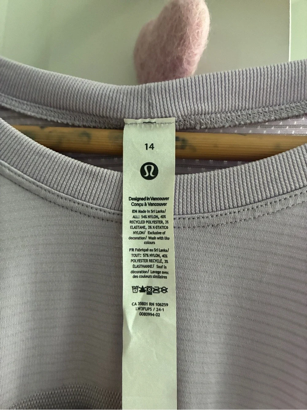 Lululemon Swiftly Relaxed Long Sleeve Lilac Ether Size 14 Tag Included